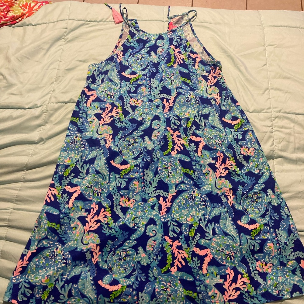 Lilly Pulitzer Small Margot Swing Dress Corsica Blue Turtle villa